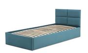 Łóżka - Łóżko tapicerowane, pojemnik na pościel, 90x200 cm, Monos, turkusowy - miniaturka - grafika 1
