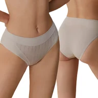 Majtki damskie - Majtki Damskie Figi Maxi Wyszczuplające Wygodne z Wysokim Stanem Beżowe XXXL - miniaturka - grafika 1