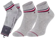 Skarpetki męskie - TOMMY HILFIGER MĘSKIE SKARPETY SKARPETKI STOPKI 2P GREY 100001094 085 - Rozmiar: 47-49 - miniaturka - grafika 1