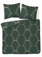 Pościel - Detexpol Pościel satynowa 160x200 zielona butelkowa złota ornament 5088 B Home Satin 11 - miniaturka - grafika 1