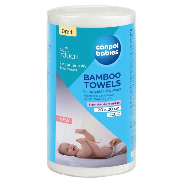Canpol babies Ręczniczki bambusowe dla niemowląt 120 szt. wyjątkowo miękkie
