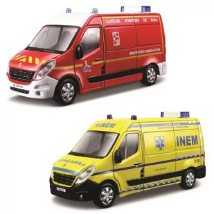 Bburago Renault Master Ambulans Straż 1:50 - Samochody i pojazdy dla dzieci - miniaturka - grafika 2