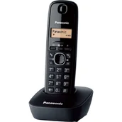 Telefony OUTLET - Panasonic KX-TG1611PD telefon bezprzewodowy DECT (łatwy w użyciu, książka telefoniczna 50 wpisów, podświetlany ekran LCD, budzik), czarny - miniaturka - grafika 1