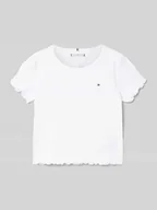 Koszulki dla dziewczynek - T-shirt z falistym dołem model ‘ESSENTIAL’ - miniaturka - grafika 1