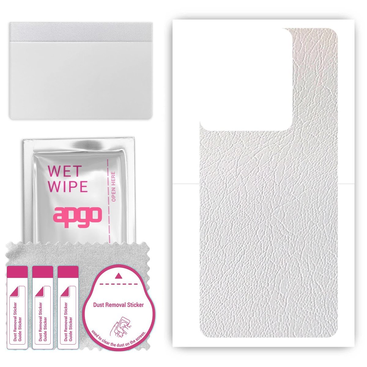 Folia naklejka skórka strukturalna na TYŁ do Motorola Edge 50 Ultra - Skóra Biała - apgo SKINS