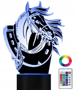 Lampka Nocna 3D Led Stadnina Koń Klub Jeździecki Grawer - Lampy stojące - miniaturka - grafika 1