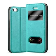 Etui i futerały do telefonów - Etui ochronne Cadorabo do Apple iPhone 5 / 5S / SE 2016 w kolorze turkusowym etui na telefon komórkowy pokrowiec na książkę - miniaturka - grafika 1
