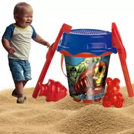 Zabawki interaktywne dla dzieci - Zestaw Do Piasku Wiaderko Grabie Łopatki Avengers - miniaturka - grafika 1