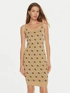 Sukienki - Guess Sukienka dzianinowa Sarah W4BK98 Z3JD2 Beżowy Slim Fit - miniaturka - grafika 1