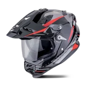 Kaski motocyklowe - Kask Adventure Scorpion ADF-9000 Air Feat Czarny/Srebrny/CzerwonyXXL - miniaturka - grafika 1