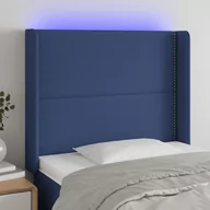 Inne meble do sypialni - Lumarko Zagłówek do łóżka z LED, niebieski, 83x16x118/128 cm, tkanina - miniaturka - grafika 1
