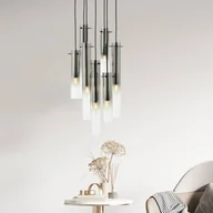 Lampy sufitowe - Brilliant Lampa wisząca Glasini, Ø 32 cm, dymny szary, 7-punktowa, szkło - miniaturka - grafika 1