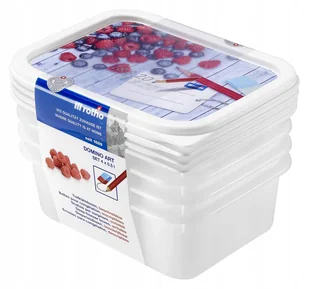 Rotho Pojemniki Domino 4 sztuki 500 ml 20 lat gwarancji producenta + - Pojemniki kuchenne - miniaturka - grafika 1