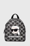 Plecaki - Karl Lagerfeld plecak damski kolor czarny mały wzorzysty - miniaturka - grafika 1