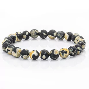 Bransoletka koraliki w kolorze czarno-żółtym EM 27 - EM Men's Accessories - Bransolety męskie - miniaturka - grafika 1
