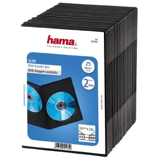 Hama Slim DVD Double Jewel Case pack of 25 black 51185 51185 - Pudełka i akcesoria na płyty CD - miniaturka - grafika 1