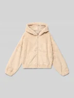 Kurtki i płaszcze dla dziewczynek - Kurtka o luźnym kroju z imitacji futerka - miniaturka - grafika 1