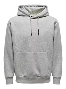 ONLY & SONS Męska bluza z kapturem Onsceres Life Sweat Noos, jasnoszary melanżowy, XL - Bluzy męskie - miniaturka - grafika 1