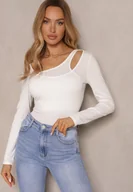 Bluzki damskie - Biała Bluzka o Asymetrycznym Kroju Tatorella - miniaturka - grafika 1