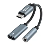 Adaptery i przejściówki - Microconnect MC-USBC-AUDIOCF adapter kablowy 0,13 m Srebrny MC-USBC-AUDIOCF - miniaturka - grafika 1