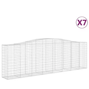 VIDAXL Kosze gabionowe, 7 szt, 400x50x120/140 cm, galwanizowane żelazo - Ogrodzenia - miniaturka - grafika 3