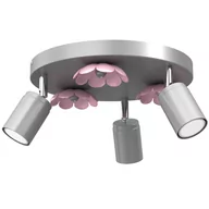 Lampy sufitowe - Luminex Flower 3873 plafon lampa sufitowa spot 3x8W GU10 srebrny/różowy - miniaturka - grafika 1