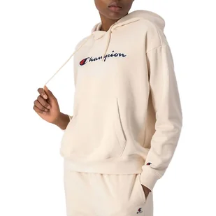 Bluza Champion Heavy Cotton Embroidered Hoodie 114919-YS015 - beżowa - Bluzy sportowe damskie - miniaturka - grafika 1