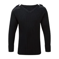 Swetry męskie - Castle Clothing V Combat Jumper, na szyję, czarny - miniaturka - grafika 1