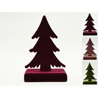 Ozdoby bożonarodzeniowe - Figurka drewniana flokowana Choinka 16 cm - miniaturka - grafika 1