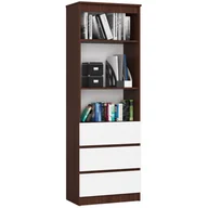 Regały biurowe - REGAŁ BIUROWY R 60 cm CLP 3 SZUFLADY 2 PÓŁKI WENGE / BIAŁY - miniaturka - grafika 1