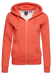 Bluzy damskie - Superdry Vintage Logo Emb Ziphood Damska bluza z kapturem, Bright Orange Marl, 42 - grafika 1