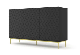 Komoda Diuna 3D 145Cm Czarny Mat + Rama - Komody - miniaturka - grafika 1