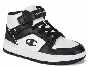 Buty Dziecięce Champion Mid S32412-Ww019 Sportowe Wysokie Biało Czarne 30 - Buty dla dziewczynek - miniaturka - grafika 1