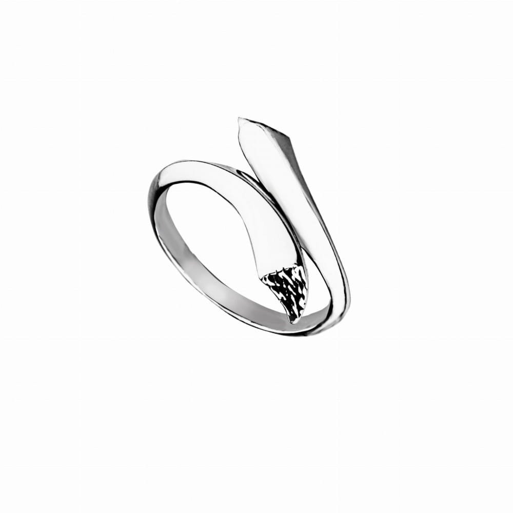 Srebrny pierścionek 925 łączony oksydowany róg kieł R16