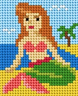 Zabawki kreatywne - Zestaw do haftu Moje pierwsze wyszywanie Syrena - zabawka - miniaturka - grafika 1