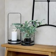 Świeczniki - Szklany Lampion z Metalową Rączką Chic Antique - miniaturka - grafika 1