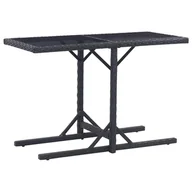 Stoły ogrodowe - Stół ogrodowy, czarny, 110 x 53 x 72 cm, szkło i polirattan - miniaturka - grafika 1
