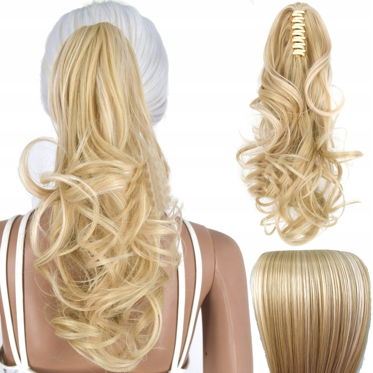 Włosy Syntetyczne Doczepiane Kucyk na Klipsie 35 cm Clip In Jak Naturalne