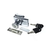 Zawiasy, okucia i inne akcesoria - Zamek podwójny do gabloty szklanej, zestaw: z kluczem - 1 sztuka ANDPOL - miniaturka - grafika 1