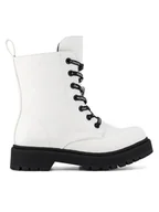 Buty dla dziewczynek - DeeZee Trzewiki CS5587-16 Biały - miniaturka - grafika 1