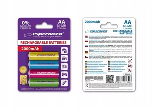 Esperanza 2000mAh 4 szt AA Mix EZA108 (EZA108) - Ładowarki i akumulatory - miniaturka - grafika 1
