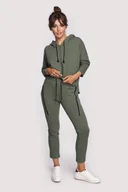 Spodnie sportowe damskie - BeWear Damskie spodnie dresowe Irahn B240 khaki XXL - miniaturka - grafika 1