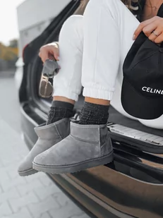 Zamszowe botki damskie OASIS szare Dstreet ZY0401-38 - Botki damskie - miniaturka - grafika 1