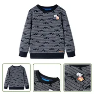 Bluzy dla dziewczynek - Bluza dziecięca - granatowy melanż - 140 - Bluza Dla Dziecka - miniaturka - grafika 1