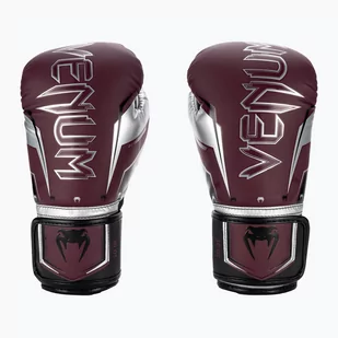 Rękawice bokserskie Venum Elite Evo burgundy/silver - Rękawice bokserskie - miniaturka - grafika 1