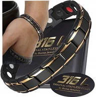 Bransolety męskie - Czarna Zdrowotna Bransoleta Męska Magnetyczna Moc Boston Jewellery Oryginał - miniaturka - grafika 1