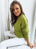 Swetry damskie - Sweter damski SISTERS jasnozielony Dstreet MY1960 - miniaturka - grafika 1