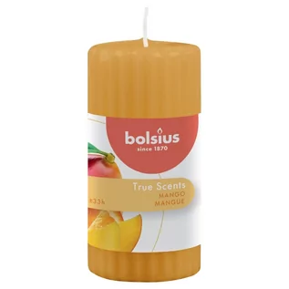 Świece - Bolsius Zapachowe świece pieńkowe, prążki, 6 szt., 120x58 mm, mango - grafika 1