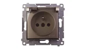 Gniazdka elektryczne - Kontakt Simon Simon 54 Gniazdo hermetyczne pojedyncze z/u 16A IP44 z klapką transparentną złoty mat DGZ1BUZ.01/44A WMDW-53121x-044 0001-00000-47236 [4351184] - miniaturka - grafika 1
