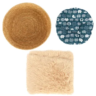 Legowisko dla Kota Fluffee z 100% Poliestrowym Kocem, Kosz z Typha Orientalis, dla Zwierząt o Wadze 0-15kg - Legowiska dla kotów - miniaturka - grafika 4